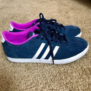 Adidas NEO Courtset Blue/Purple Suede Sneakers. 9